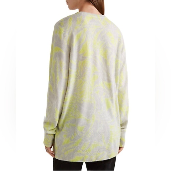 NWOT Equipment Rei Intarsia Cashmere Sweater in Chartreuse Small - Picture 8 of 11